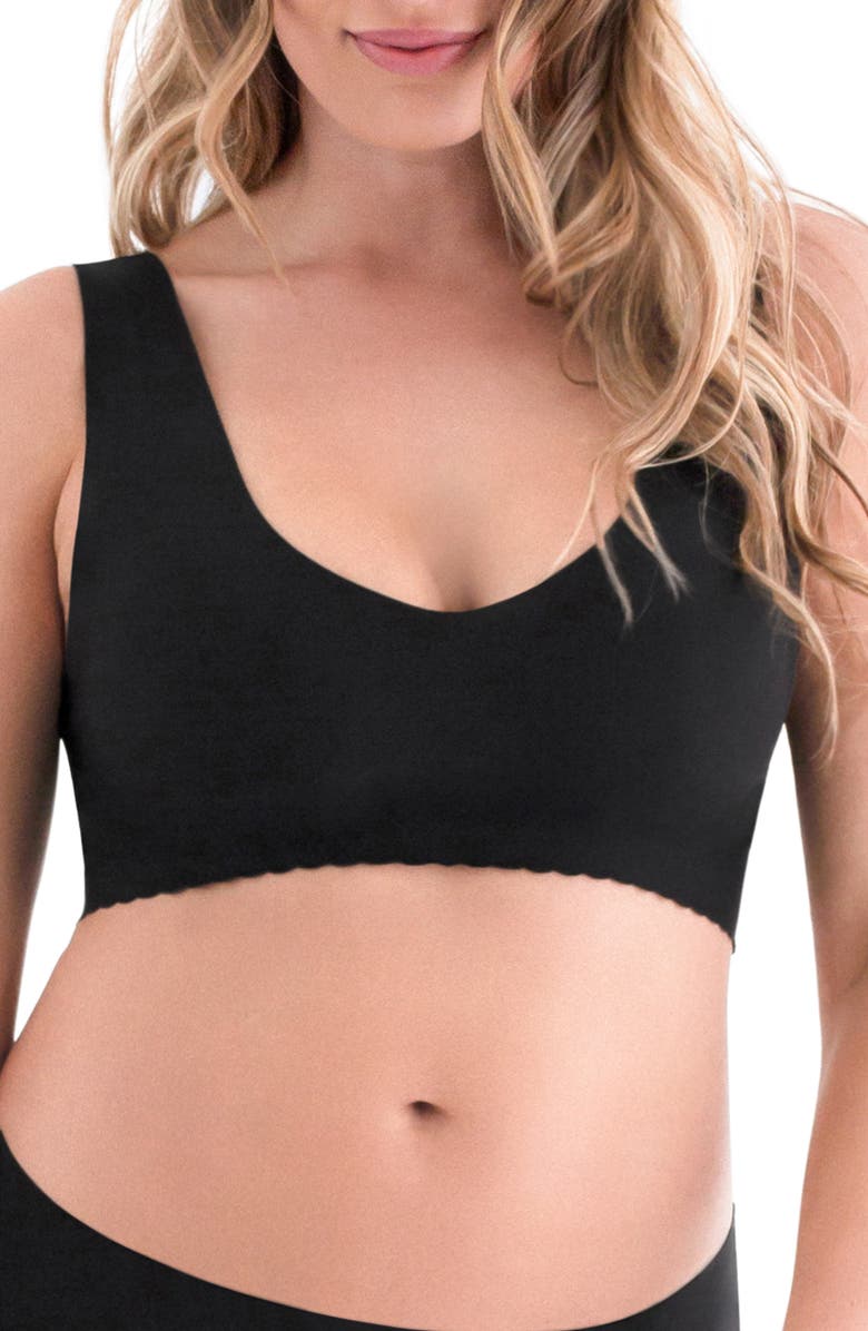 Belly Bandit<sup
®</sup
No-Wire Comfy Seamless V-Neck Bra, Main, color, Black