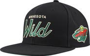Mitchell & Ness Men's Mitchell & Ness Black Minnesota Wild Core Team Script 2.0 Snapback Hat