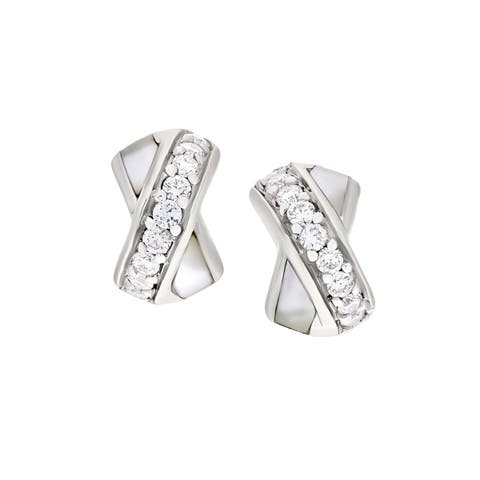 Marseille Sterling Silver Crossover Stud Earrings