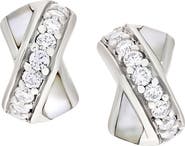 Jan Leslie Marseille Sterling Silver Crossover Stud Earrings