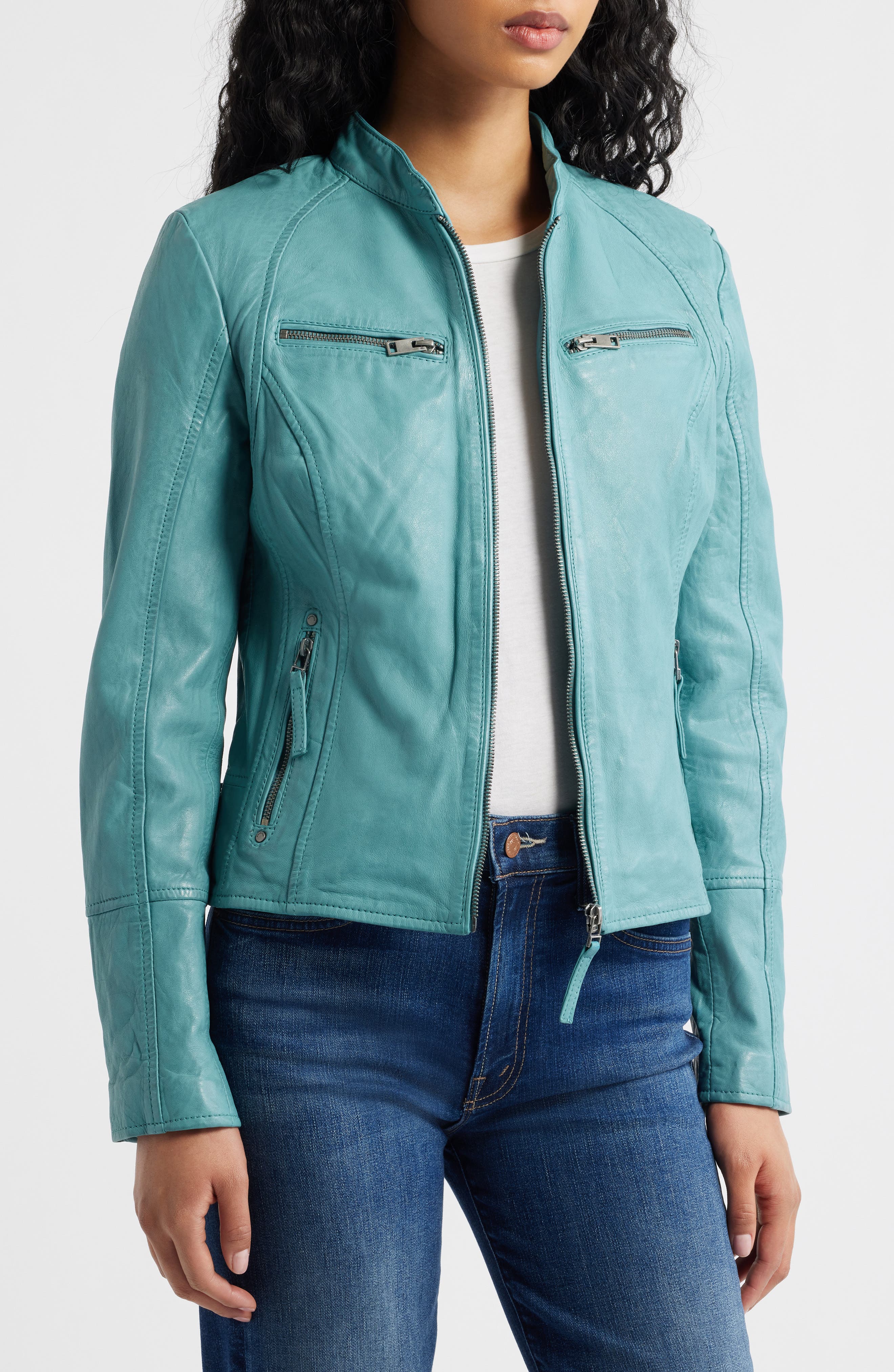 Nola Leather Jacket with Removable Hoodie - image 2