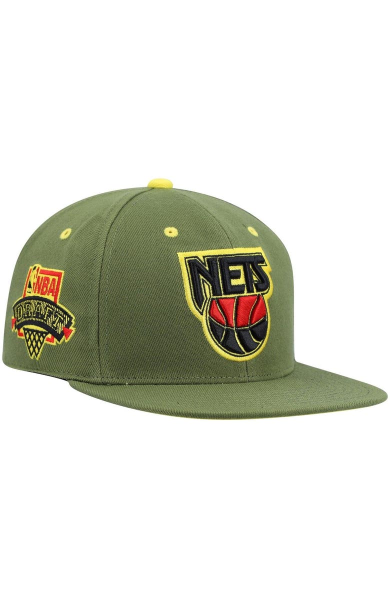 Mitchell & Ness Men's Mitchell & Ness x Lids Olive New Jersey Nets Dusty NBA Draft Hardwood Classics Fitted Hat, Main, color, Olive