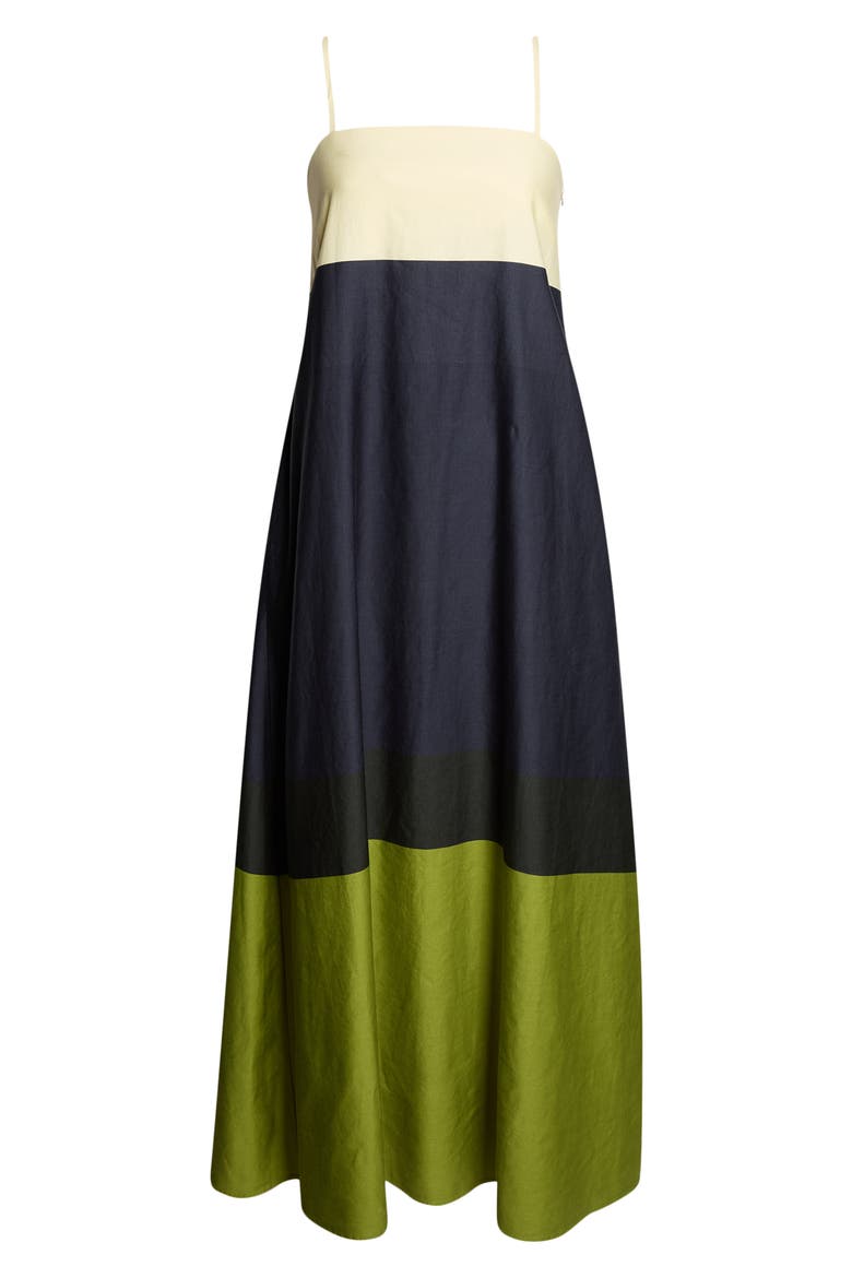 Symmetria Hennika Colorblock Dress, Alternate, color, LIGHT YELLOW DARK BLUE GREEN