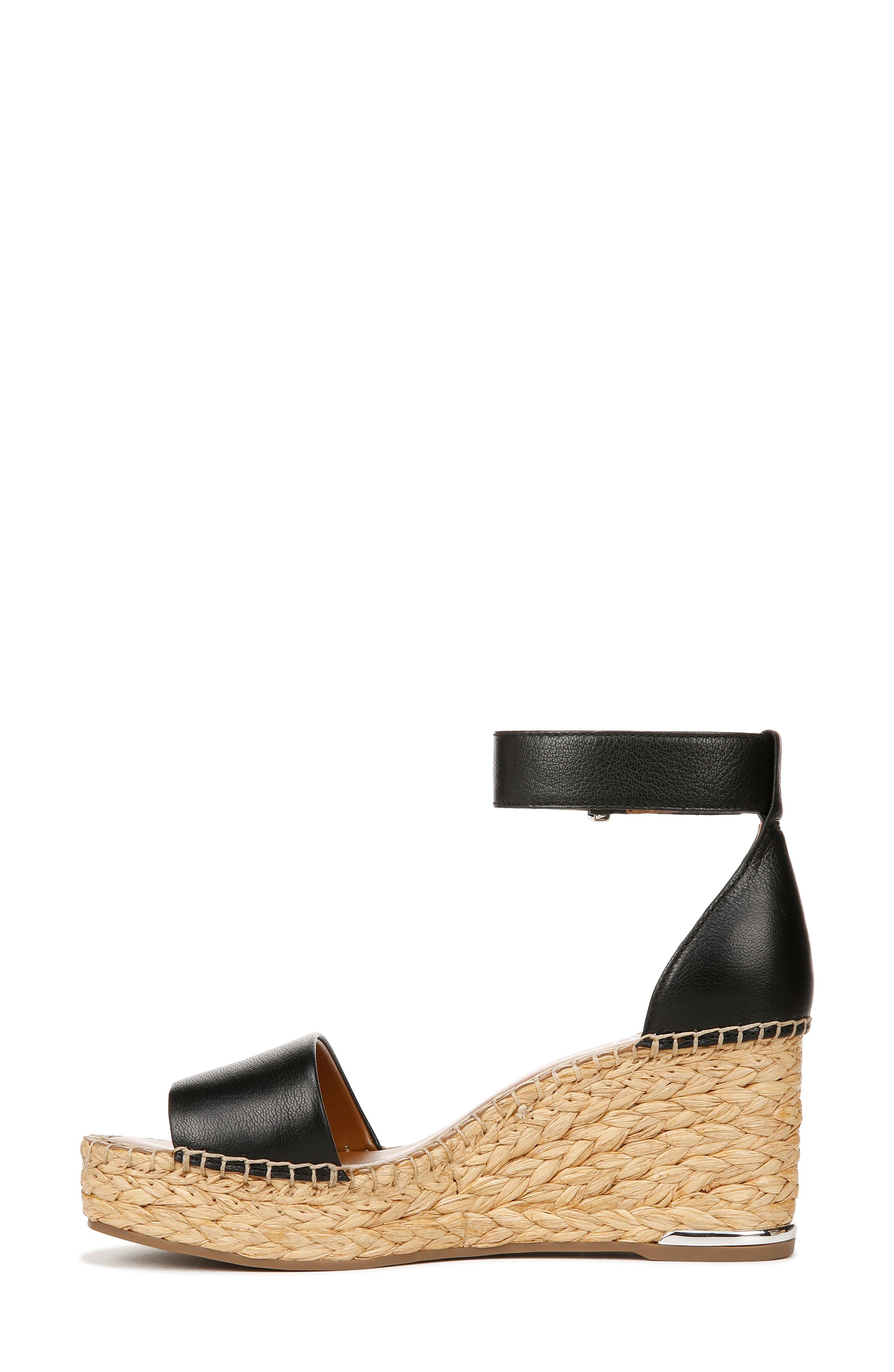 Franco Sarto Clemens Ankle Strap Platform Wedge Sandal, Alternate, color, Black