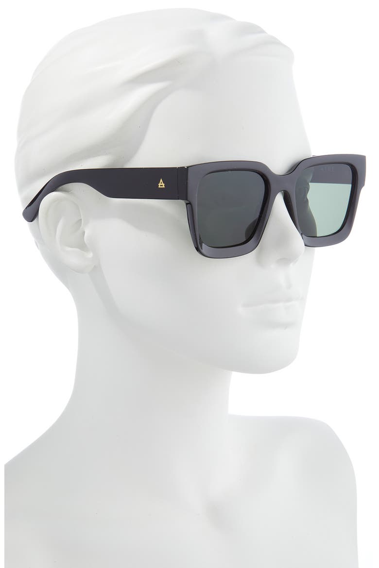 Andromeda 54mm Square Sunglasses, Alternate, color, BLACK / GREEN MONO