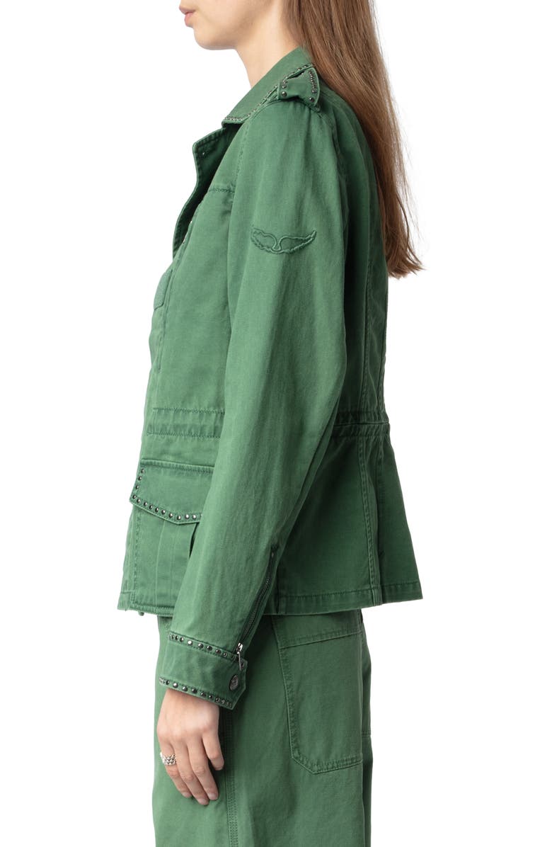 Zadig & Voltaire Klimi Studded Utility Jacket, Alternate, color,