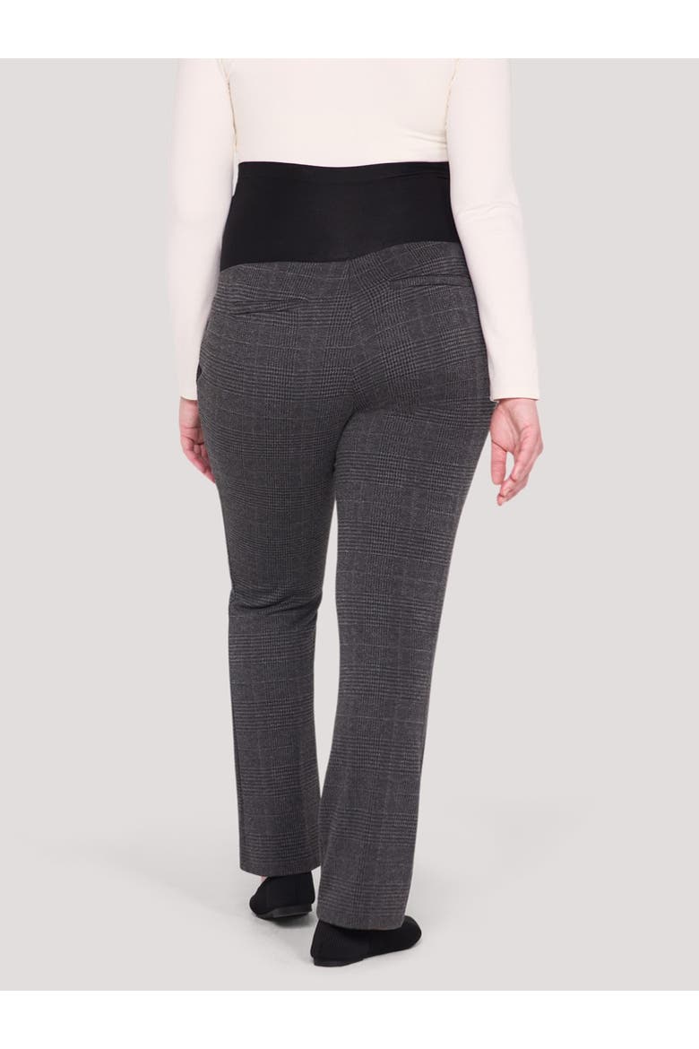 Mia Secret Fit Over the Belly Slim Straight Leg Pant, Alternate, color, Grey Plaid