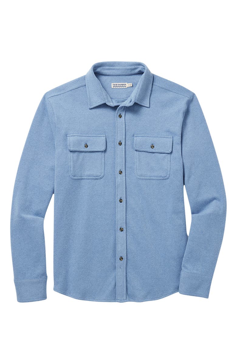 Fair Harbor Dunewood Stretch Flannel Button-Up Shirt, Alternate, color, Maritime Twill