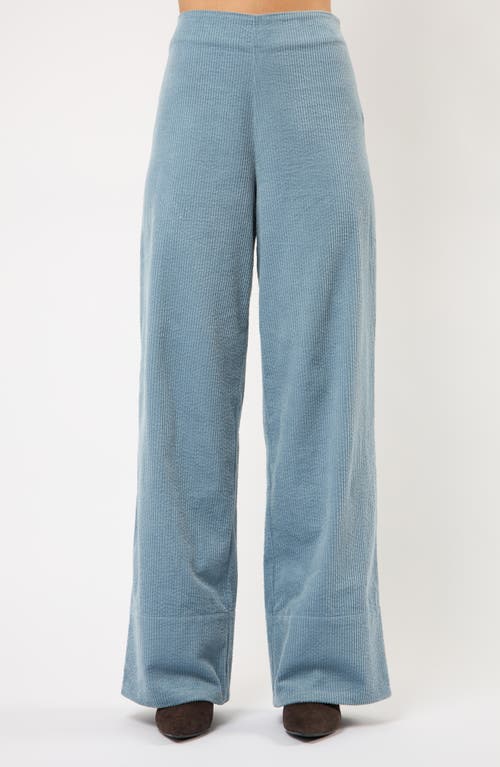 Viens Avec Moi The Odyssey Pull-on Wide Leg Corduroy Pants In Blue