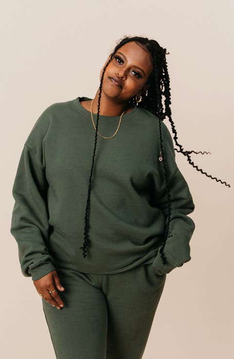 Women's Organic Cotton Teddy Oversized Crewneck