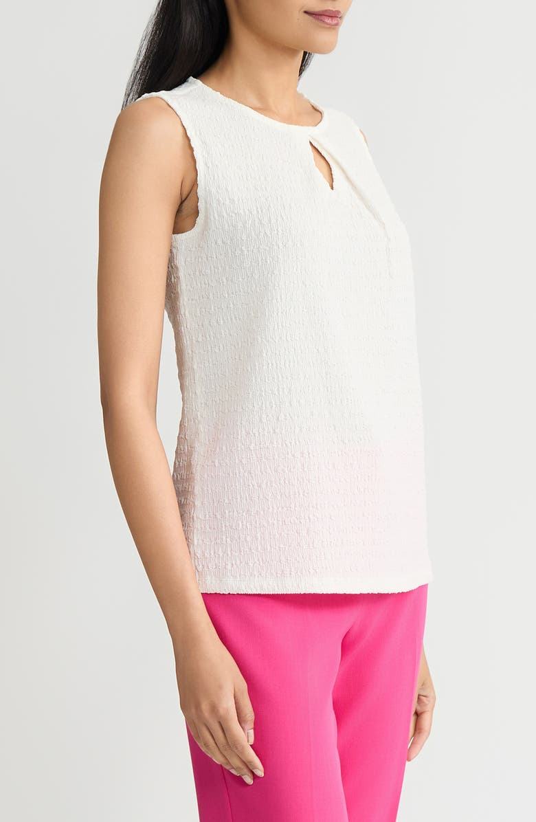 KASPER Keyhole Shell Top, Alternate, color, Lily White