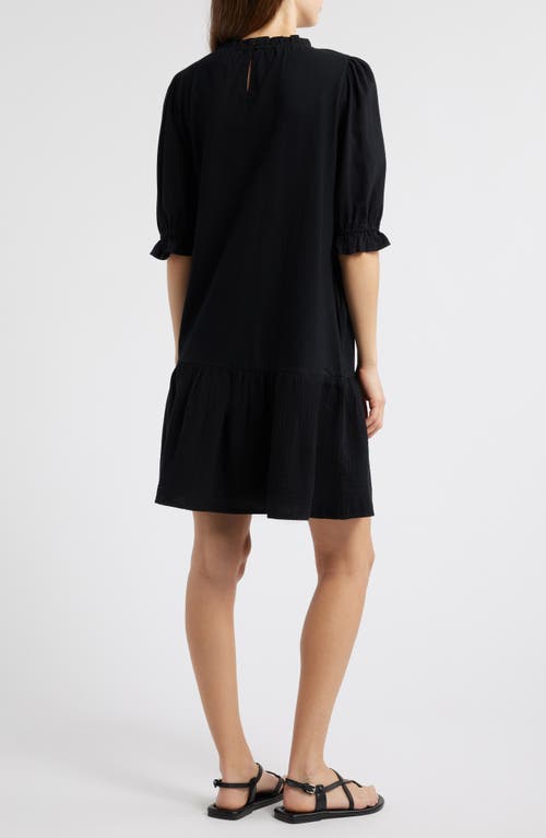 Caslonr Caslon(r) Ruffle Trim Shift Dress In Black