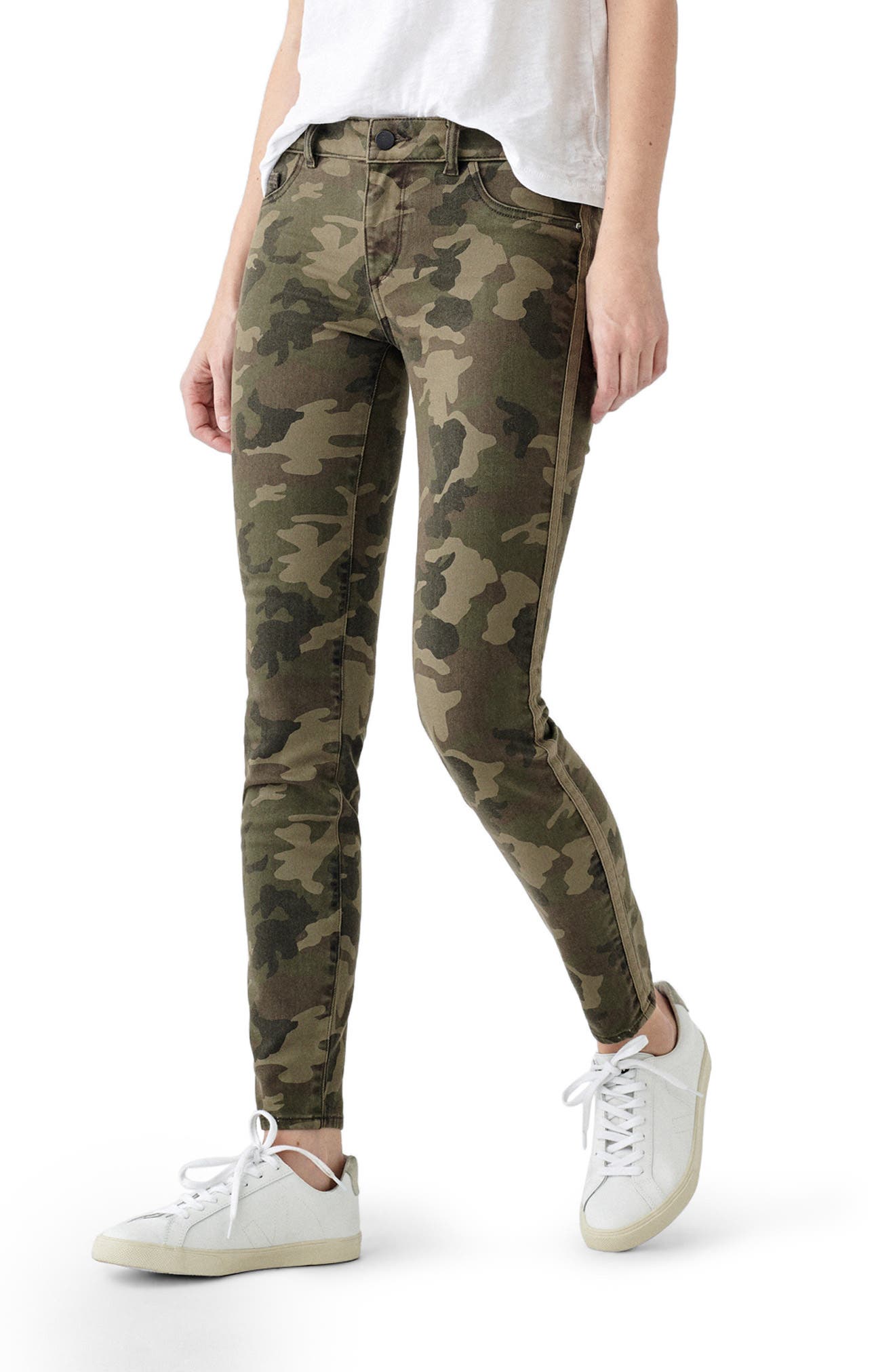 DL1961 Florence Camo Mid Rise Skinny Jeans