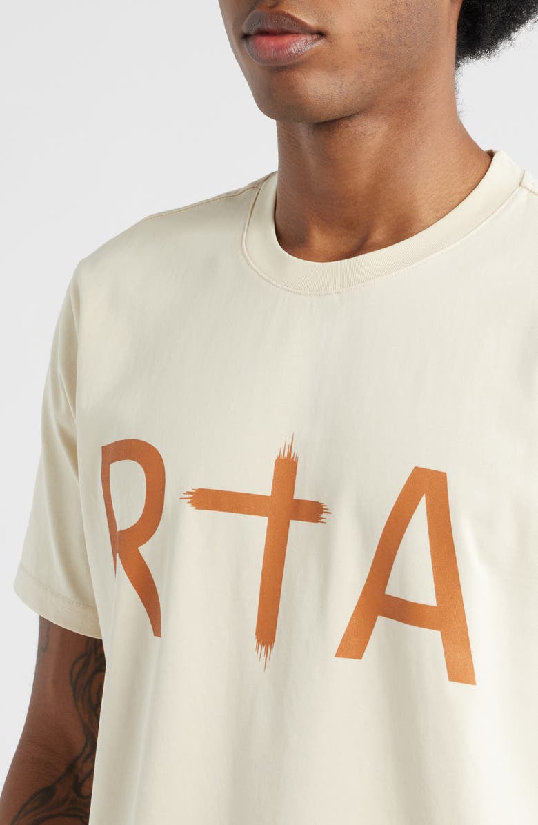 RtA Liam Regular Fit Logo Graphic T-Shirt, Alternate, color, Sand Desert
