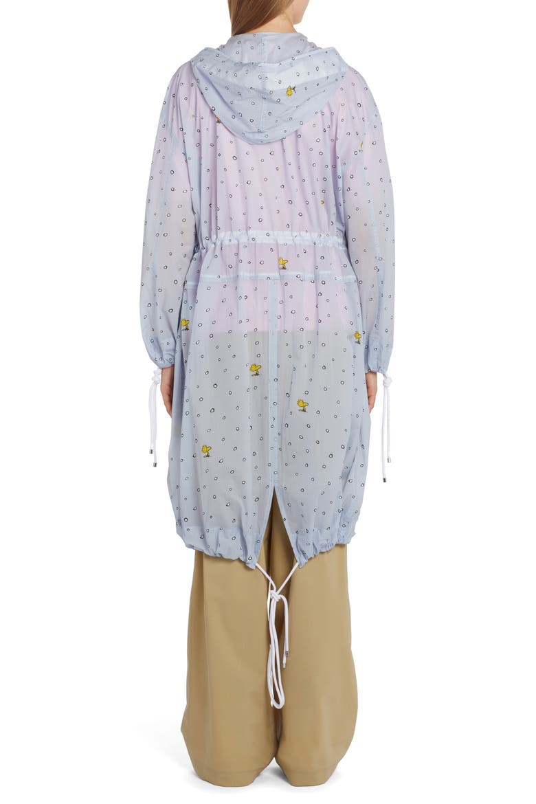 x Peanuts® Erne Woodstock Hooded Long Coat, Alternate, color, BLUE MULTI