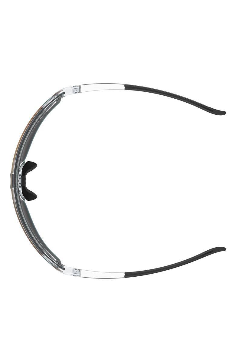 Under Armour 99mm Mirrored Shield Sport Sunglasses, Alternate, color, Crystal Black / Blue Gradient