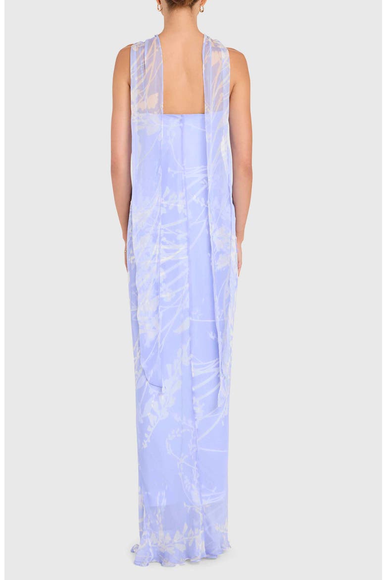 Ashton Halter Scarf Neck Column Gown, Alternate, color, ENGLISH LAVENDER