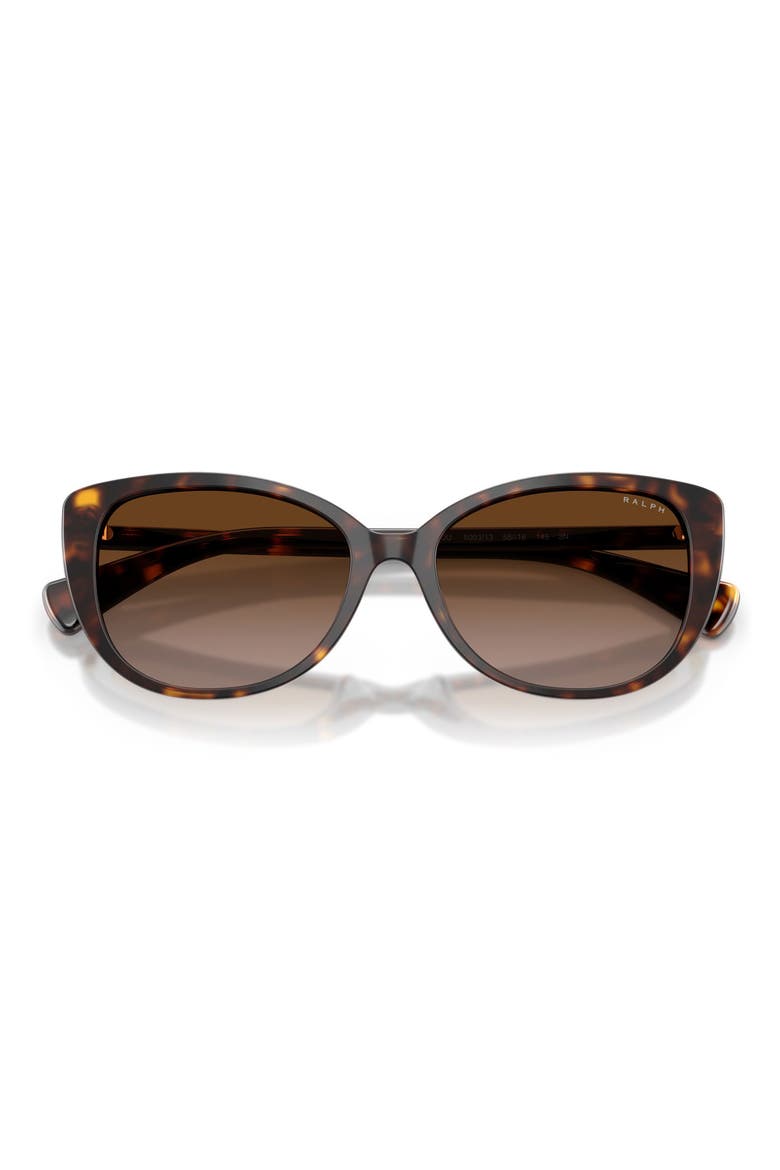 56mm Gradient Butterfly Sunglasses, Alternate, color, SHINY DARK HAVANA / BROWN