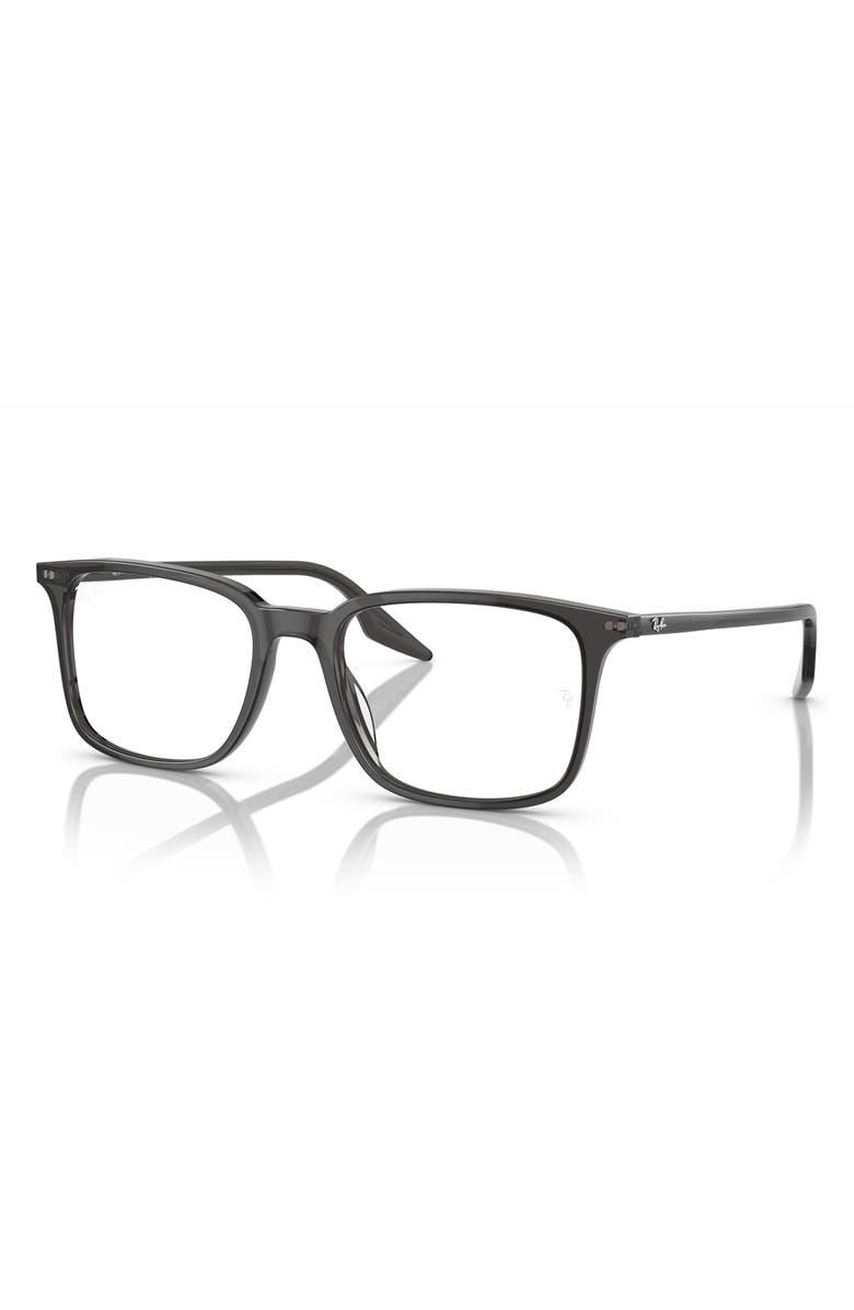 Ray-Ban 55mm Rectangular Optical Glasses, Alternate, color, Transparent Grey