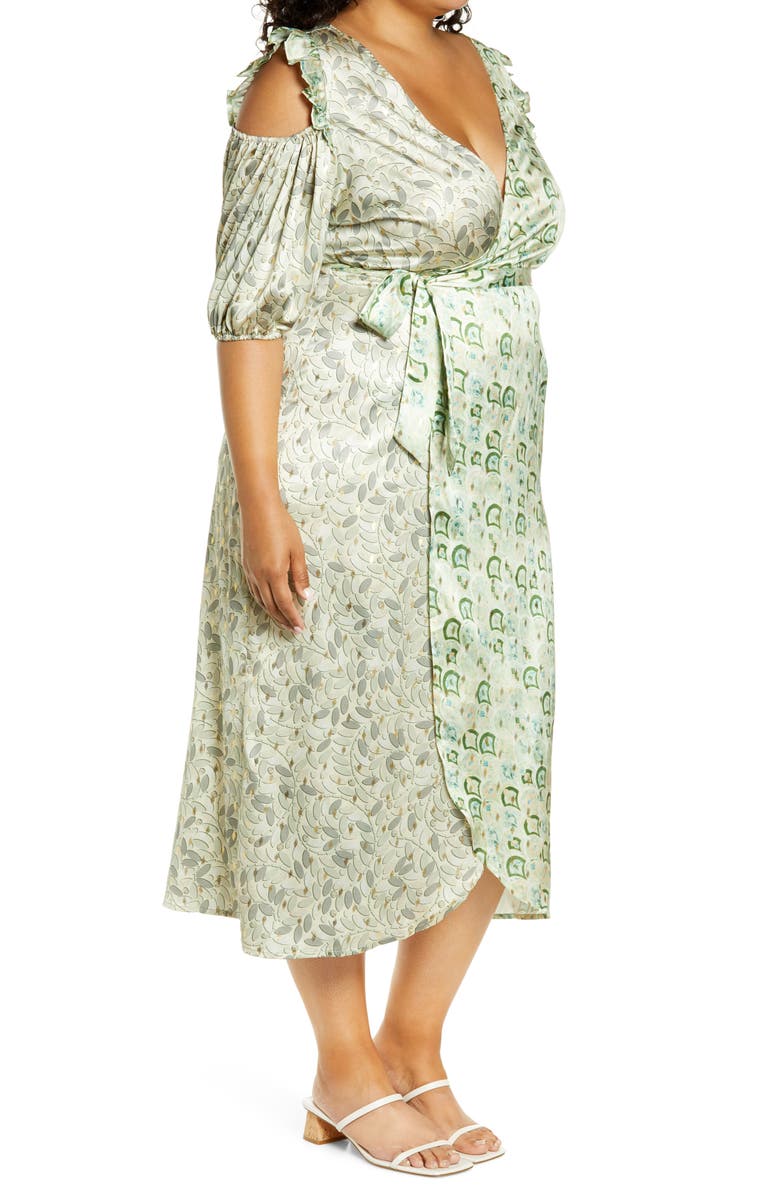 Never Fully Dressed Marble Print Cold Shoulder Dress, Alternate, color, 