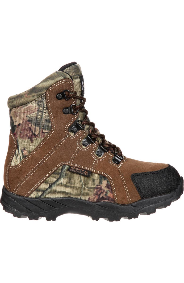 Rocky Waterproof Kids' Hunting Waterproof 800G Insulated Boot, Main, color, Brown And Mossy Oak Country