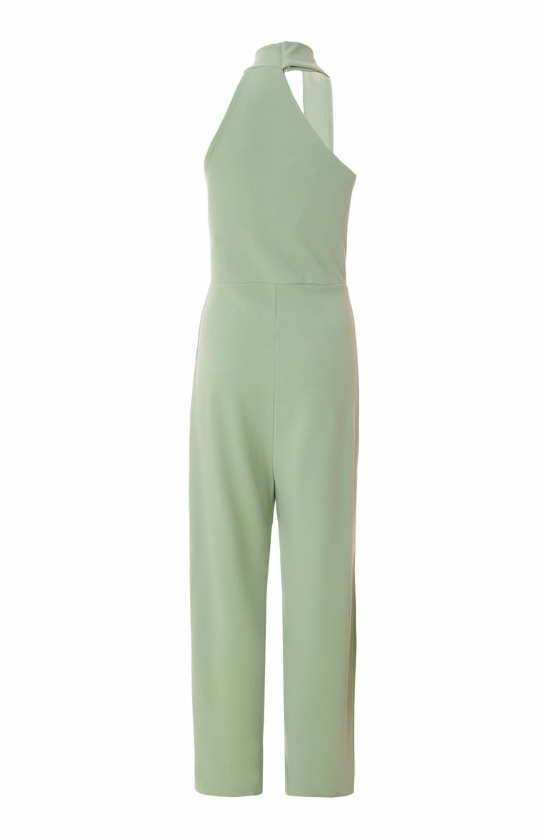 QUIZ Scuba Crepe Halter Neck Jumpsuit With Scarf Tie Detail, Alternate, color, 