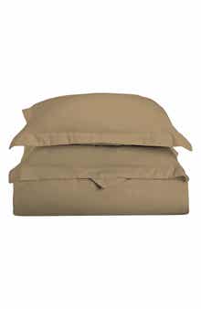 Luxury Home Solid Khaki Microfiber Duvet Cover Set