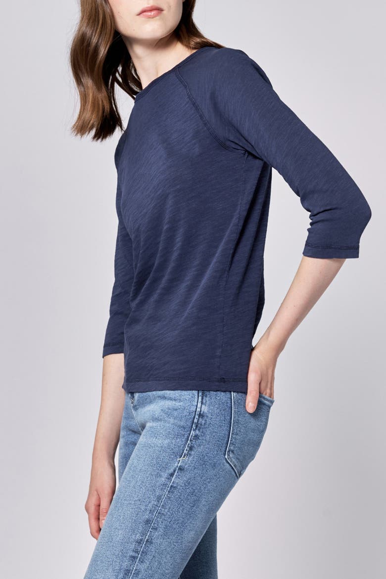Sonoma Crew Neck 3/4 Raglan Sleeve T-Shirt, Alternate, color, Black Iris