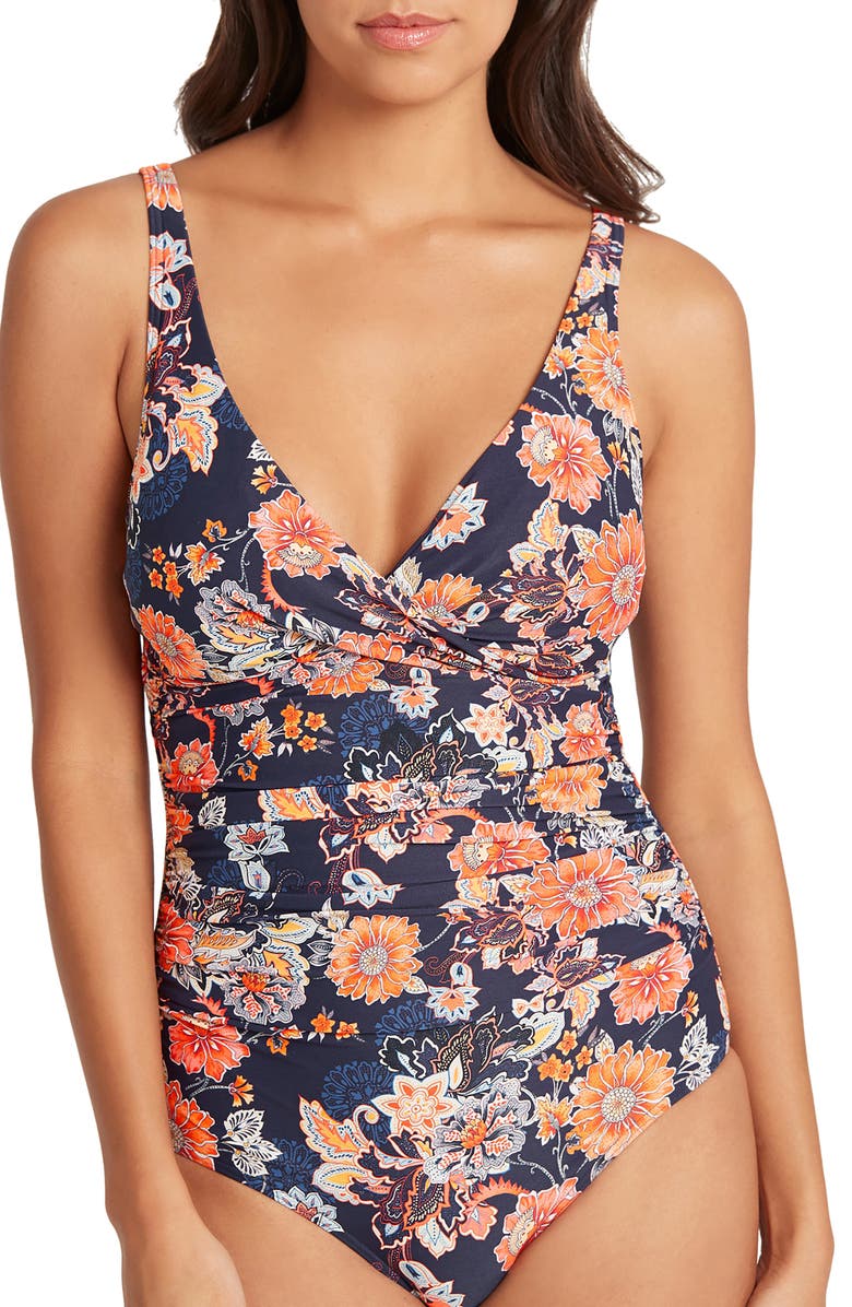 Sea Level Cross Front Multifit One-Piece Swimsuit, Alternate, color, 