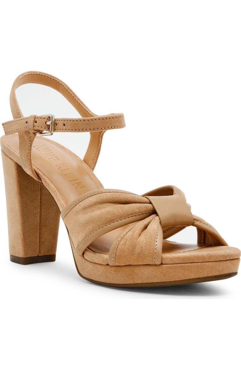 Anne Klein Verde Ankle Strap Platform Sandal, Main, color, Natural Suede