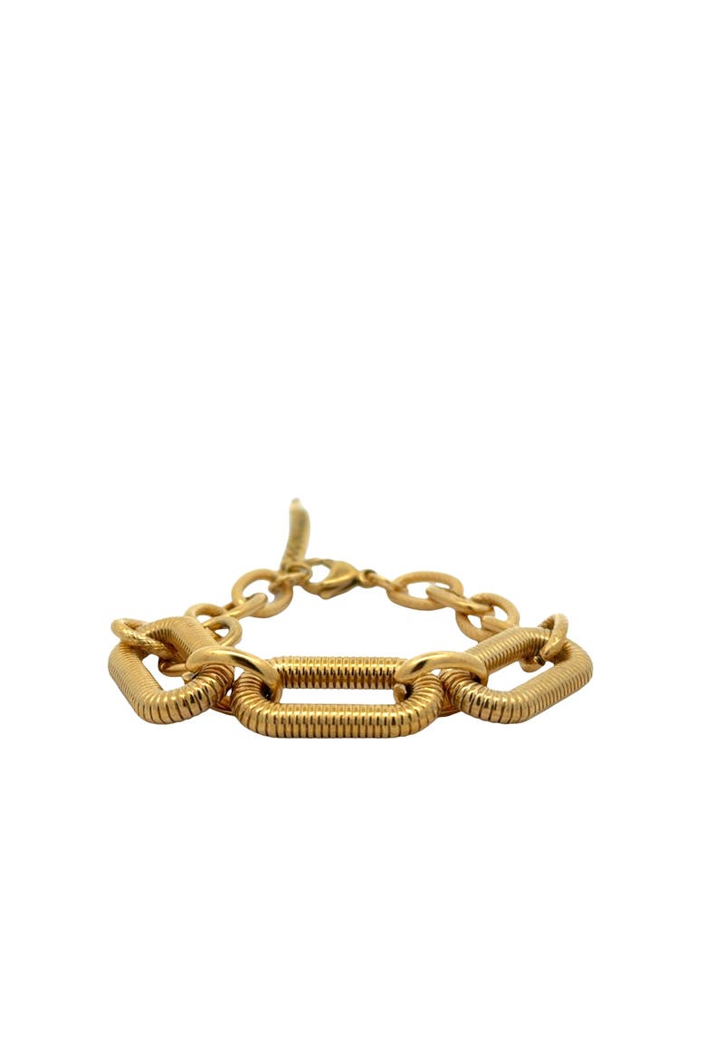 Chunky Paper Clip Chain Bracelet, Alternate, color, yellow