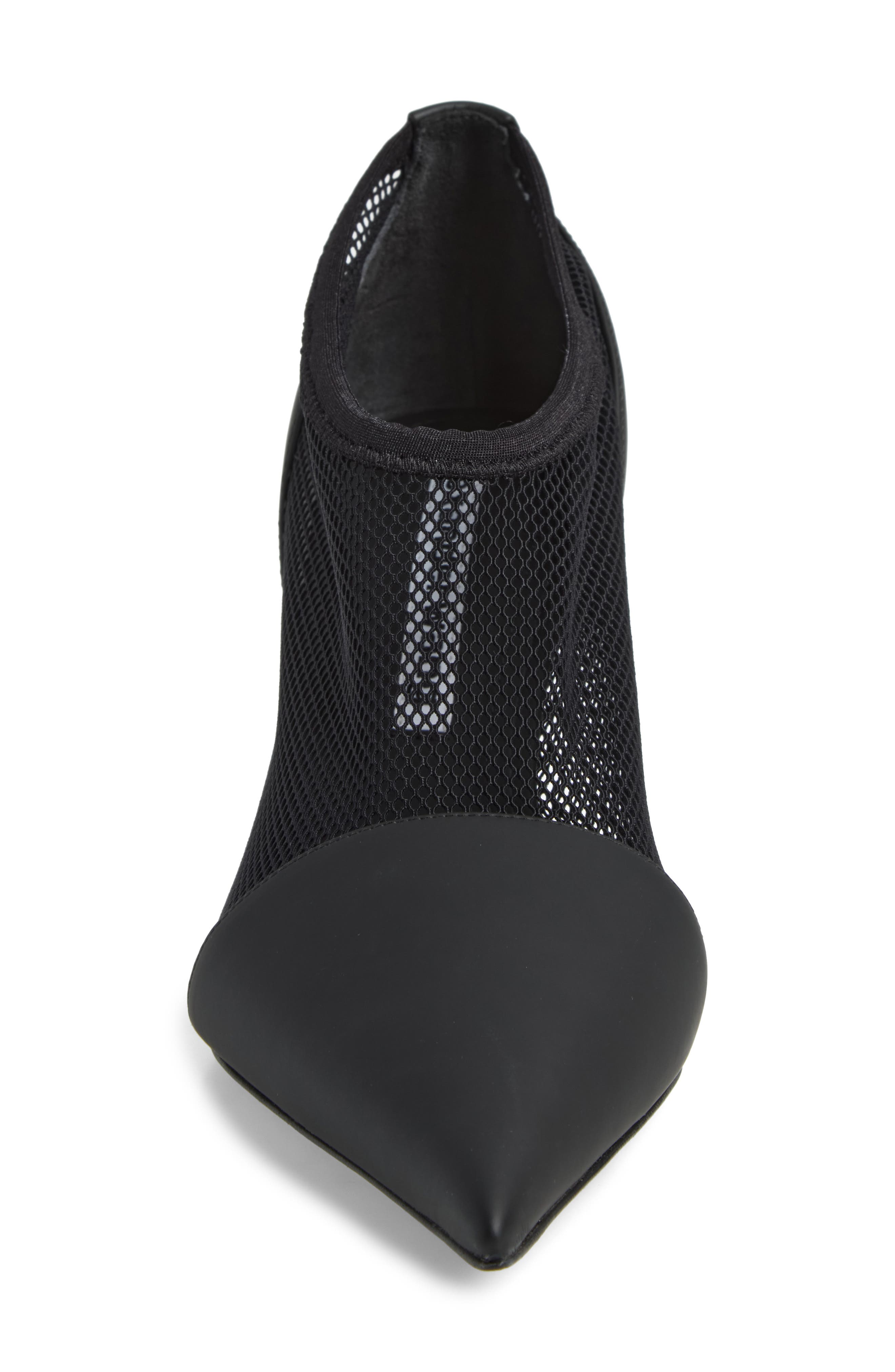 Fei Mesh Pointed Toe Bootie, Alternate, color, BLACK