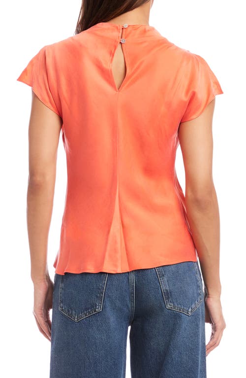 Fifteen Twenty Emmeline Drape Neck Top In Coral