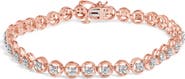 Haus of Brilliance Silver 1/10 Cttw Diamond Open Circle Beaded Wheel Link Tennis Bracelet