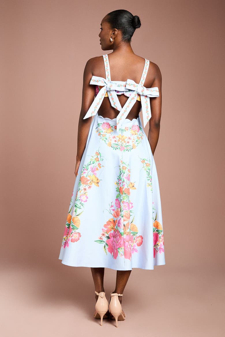 Floral Cotton Dress, Alternate, color, Pale Blue