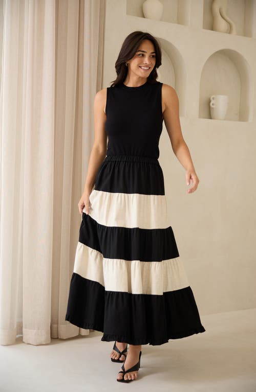 BRAVE + TRUE BRAVE+TRUE WONDERLAND STRIPE TIERED SKIRT