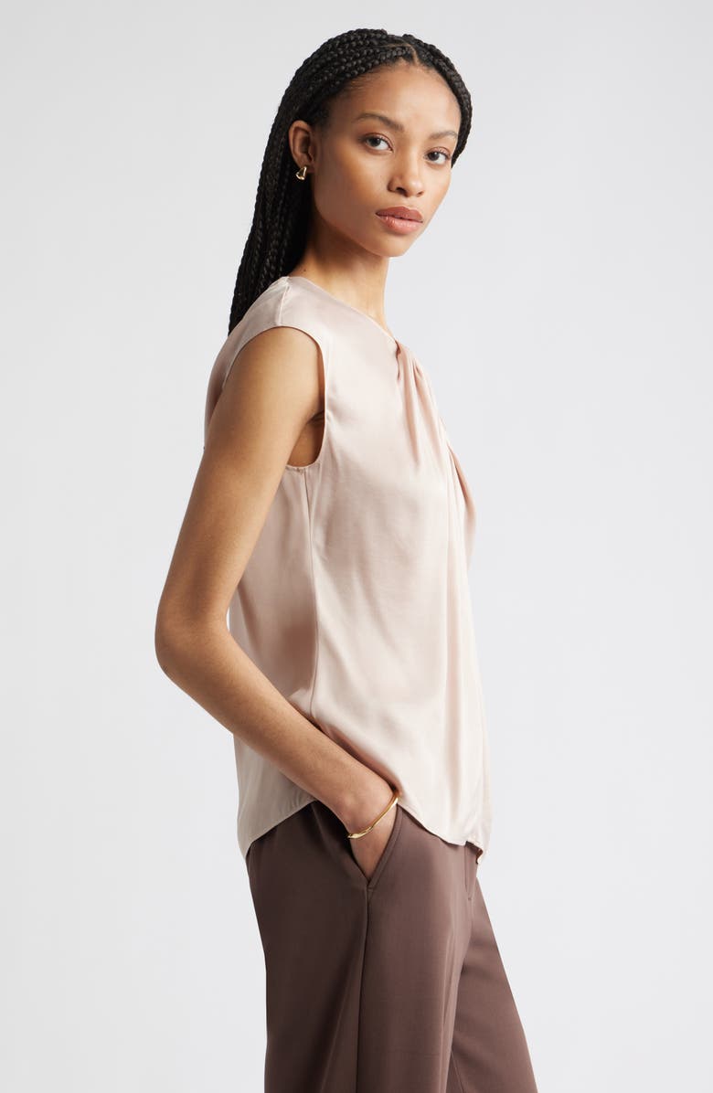 Nordstrom Twist Front Satin Top, Alternate, color, Tan Memoir