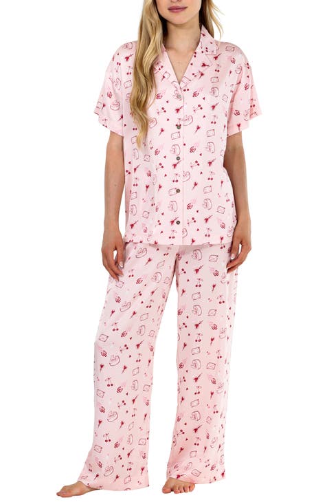 Honeydew Retreat Cami and Short Set-Strawberry