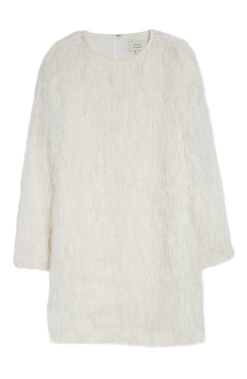 Loulou De Saison Tina Fringe Long-sleeve Mini Dress In White