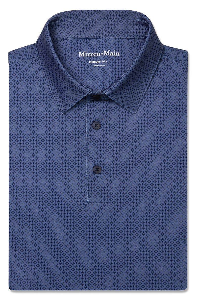 Mizzen+Main Versa Trim Fit Geo Print Performance Golf Polo, Alternate, color, Coastal Fjord Circle Texture