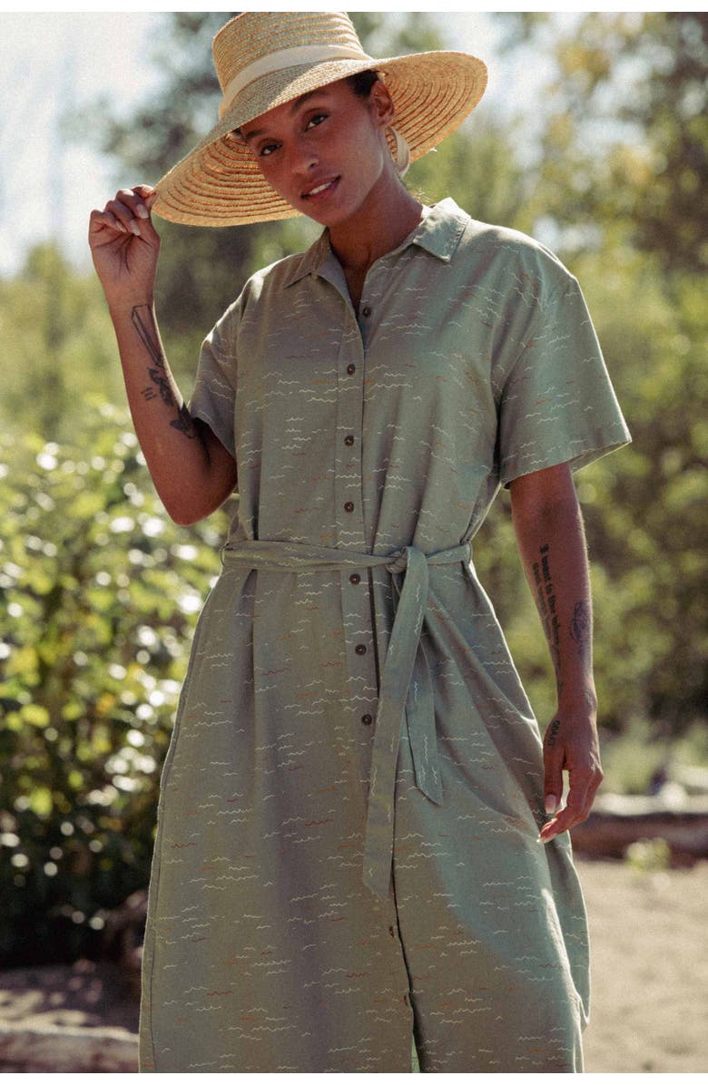 Bridge & Burn Sylvie Dress, Alternate, color, Teal Tide Waves