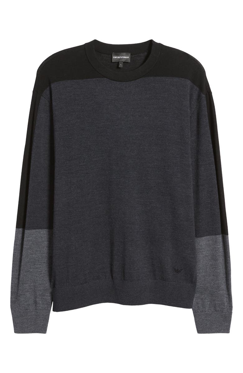 Emporio Armani Tonal Colorblock Wool Sweater, Alternate, color,