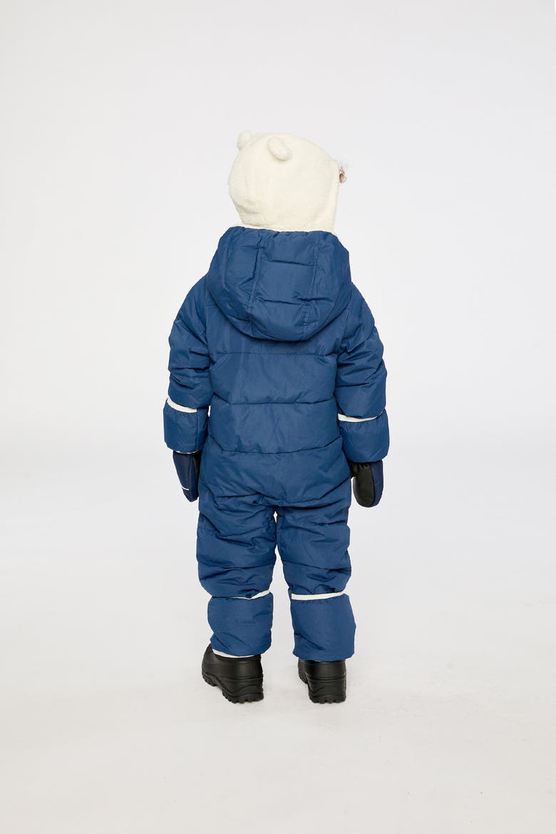 Quilted Fold-Over Mittens One Piece Snowsuit, Alternate, color, Dark Blue