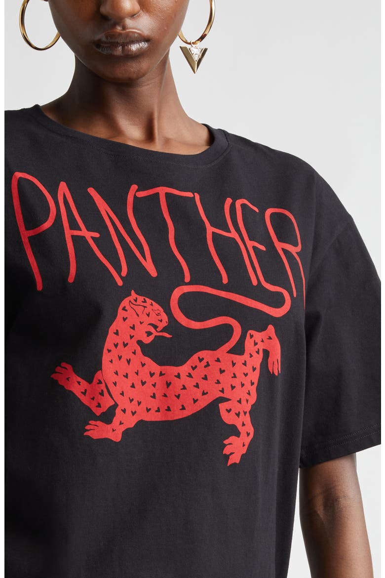 Panther Graphic T-Shirt, Alternate, color, BLACK/ RED