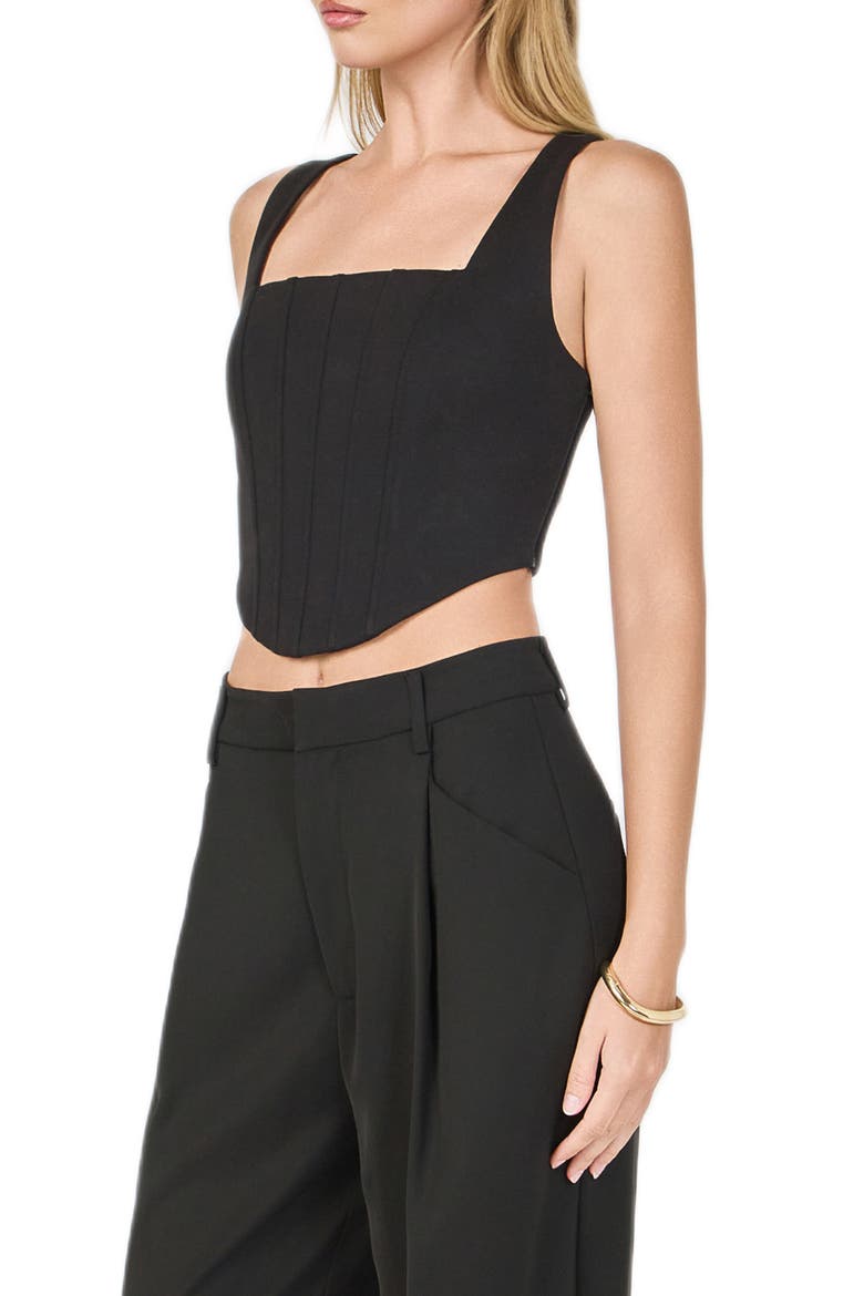 Structured Crop Corset Top, Alternate, color, BLACK