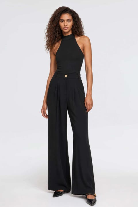 Elara High-Waist Pleated Wide-Leg Trousers