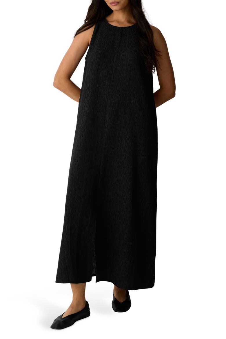 Texture Sleeveless Maxi Dress, Main, color, BLACK