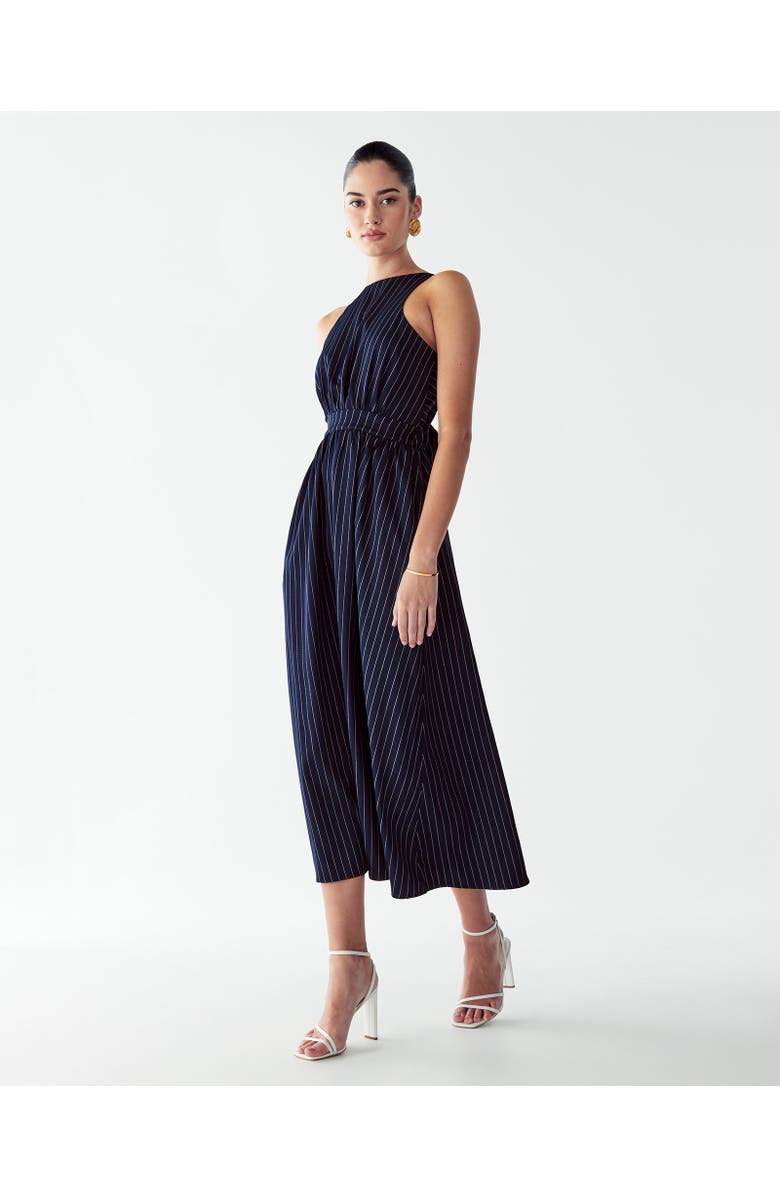 WILLA Liliana Dress, Alternate, color, Navy Pinstripe