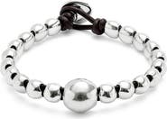 UNODE50 Leather Bracelet with a Large Bead