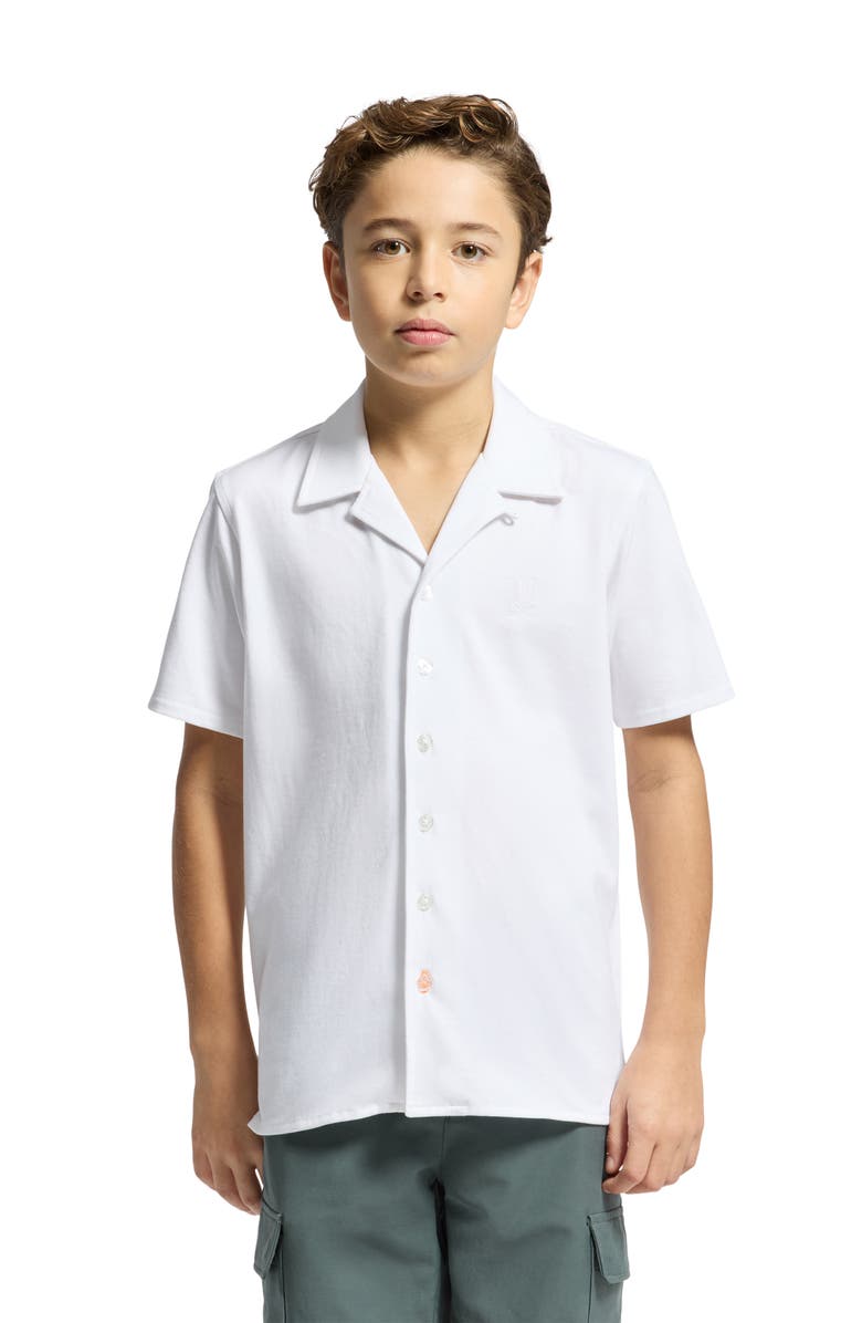 Psycho Bunny Kids' Bryan Camp Shirt, Alternate, color, White